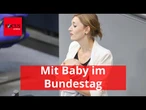 Grünen-Abgeordnete hält Rede mit Baby am Pult