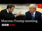 Macron corrects Trump on costs of Ukraine war and says: “Peace must not mean surrender” | BBC News