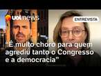 Eduardo Bolsonaro decide ficar no EUA após o grande ato de domingo virar uma caminhada, diz deputada