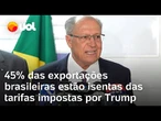 Alckmin: 45% das exportações brasileiras estão isentas das tarifas impostas por Trump