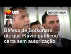 Defesa de Bolsonaro diz que Flávio publicou carta sem autorização do pai