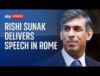 Watch live: Rishi Sunak delivers speech during visit to Rome