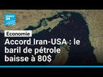 Avec l'accord Iran-Etats-Unis, soudaine détente sur les prix du pétrole • FRANCE 24