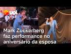 Mark Zuckerberg aparece dançando e cantando na festa de aniversário da esposa nos EUA; veja vídeo