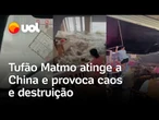 Tufão Matmo atinge a China com ventos de 150 km/h e provoca caos e destruição; veja vídeos