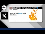 Colorado GOP calls for burning of Pride flags