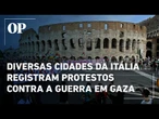 Milhares de manifestantes vão às ruas da Itália protestar contra as ofensivas de Israel contra Gaza