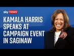 Watch live: Kamala Harris delivers remarks at a campaign event in Saginaw