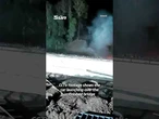 Shocking moment speeding car flies off unfinished bridge and EXPLODES