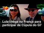 Lula chega à França para reunião do G7; governo vê chance de encontro com Donald Trump