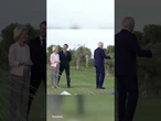 Moment Biden, 81, freezes AGAIN after shuffling away from G7 leaders