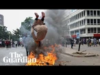 Police fire teargas at protesters during demonstrations in Kenya