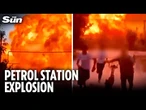 Terrifying moment petrol station erupts in huge explosion killing four