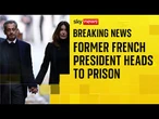 Nicolas Sarkozy walks with Carla Bruni on way to begin his five-year prison term