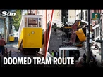 Lisbon funicular's TERRIFYING steep route down HUGE HILL shown in old video