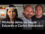 Michelle deixa de seguir Eduardo e Carlos Bolsonaro e publica versículos em meio à crise na família