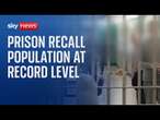 'Cut the recalls down, then prisons will be empty': Prison recall population at record level