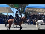 2 Giugno, i cavalli del reggimento "Lancieri di Montebello" sfilano alla parata ai Fori Imperiali