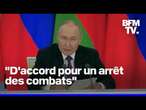 Ukraine: Vladimir Poutine en faveur d'une trêve mais avec "quelques réserves"