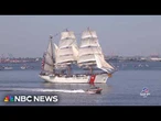 U.S. Coast Guard cutter Eagle lands in New York Harbor
