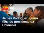 James Rodríguez ignora pedido de Antonella, filha do presidente da Colômbia, e vídeo viraliza