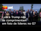 Lula e Trump não se cumprimentam em foto de líderes na reunião do G7 na França; veja vídeo
