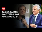 Saímos no 1° turno, nos apoiamos no 2º, diz Caiado com Tarcísio e Zema | AGORA CNN