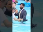 Mamdani jumps into city pool wearing FULL SUIT #shorts #us #news #Mamdani #politics