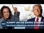 US-WAHL: Harris und Donald Trump kämpfen um die Swing States! Pennsylvania könnte alles entscheiden