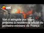 Van pega fogo perto da residência oficial do primeiro ministro da França, em Paris
