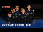 Astronauts from India, Poland, and Hungary splashdown after historic trip to space