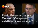 Após plano de golpe ser divulgado, Flávio Bolsonaro ataca Moraes: 'Uma hora esse mal vai acabar'