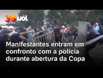 Abertura da Copa é marcada por confronto entre policiais e manifestantes na Cidade do México; veja