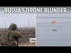 Embarrassing moment Putin's Dad's Army shoot down their own drone in TV debut