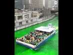 Chicago river dyed green for St. Patrick's Day #chicago #stpatricksday