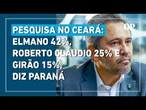 Pesquisa no Ceará: Elmano 42%, Roberto Cláudio 25% e Girão 15%, diz Paraná