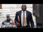 British foreign secretary David Lammy questioned by select committee on aid budget – watch live