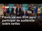 Flávio Bolsonaro vai aos EUA para participar de audiência sobre tarifas contra o Brasil