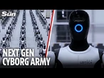 Stunning moment army of humanoid Chinese robots march in first mass delivery of futuristic machines