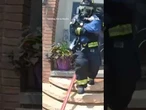 'BABY'S FINE': Dramatic footage shows a firefighter rescuing a baby #shorts #usa #us #viral