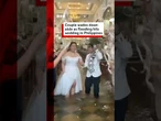 Couple walk down flooded aisle to get married. #BBCNews