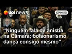 Anistia trava na Câmara por receio de rejeição no Senado, diz Josias: 'Bolsonarismo dança sozinho'