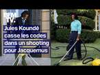 Mode: le footballeur des Bleus Jules Koundé casse les codes dans la nouvelle campagne de Jacquemus