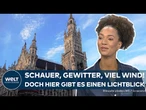 WETTER: Sonne in München | Im Norden Deutschlands gibt es Schauer, Gewitter und viel Wind