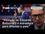 Líder do PT no Senado: Estratégia de Eduardo Bolsonaro não é fugir, mas difamar a democracia