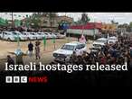 Hamas frees three more Israeli hostages under Gaza ceasefire deal | BBC News