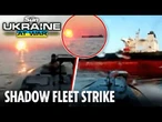 Moment Putin’s sanctioned tanker blown up by naval drone of Crimean coast