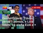 Flávio Bolsonaro cai 3 pontos; Lula lidera cenário de 2º turno, diz Genial/Quaest; Irã alerta EUA e+