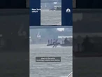 Moments caught inside seaplane landing in East River