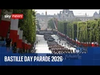 Bastille Day military parade through Paris